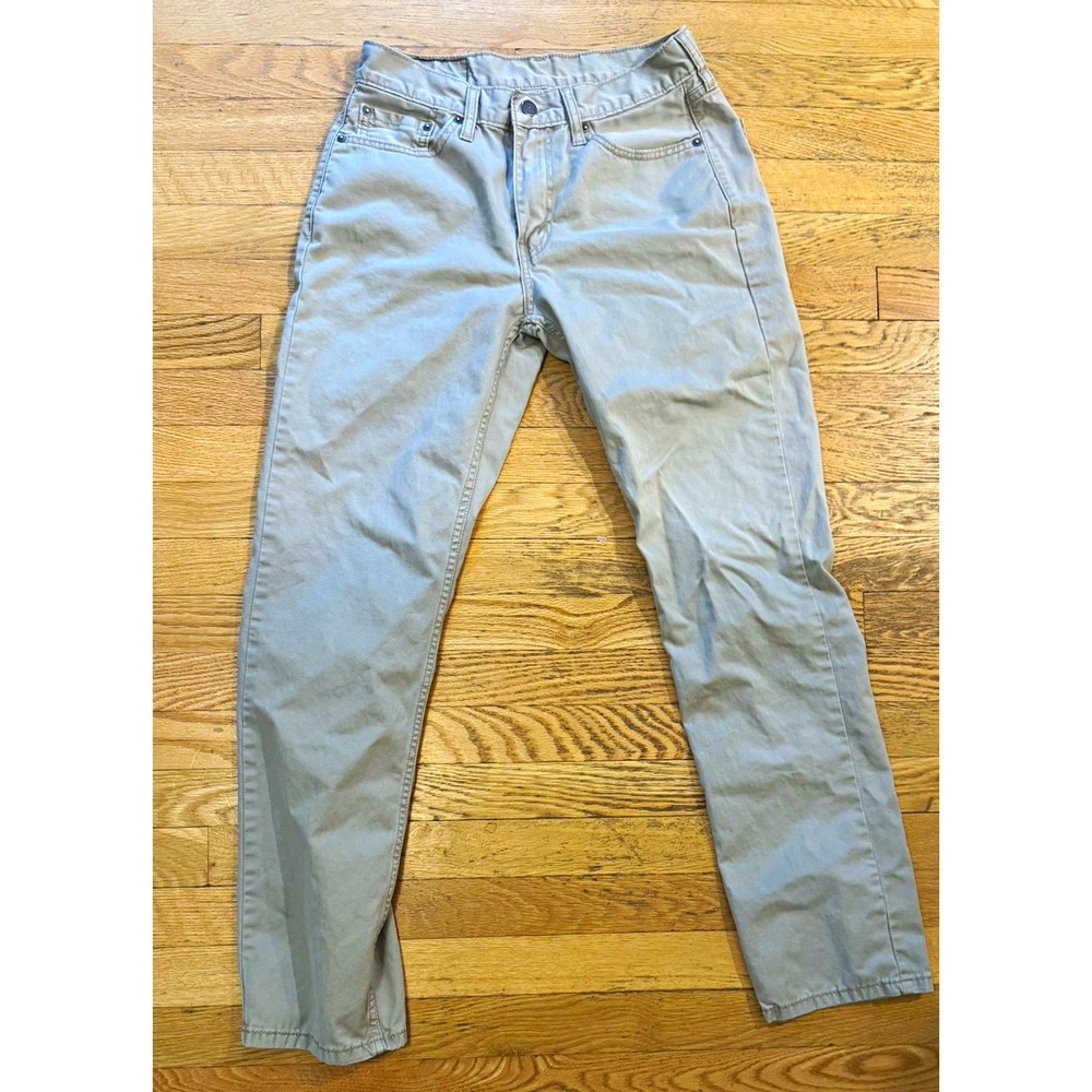 Levi's Men's Straight Slim Fit Beige Light Wash Denim Jeans Mid Rise 5-Pocket